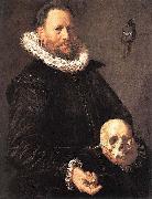 Frans Hals Portrait of a Man Holding a Skull WGA oil painting artist